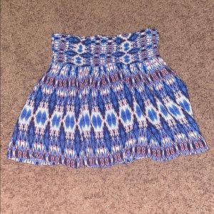 blue white and magenta skirt